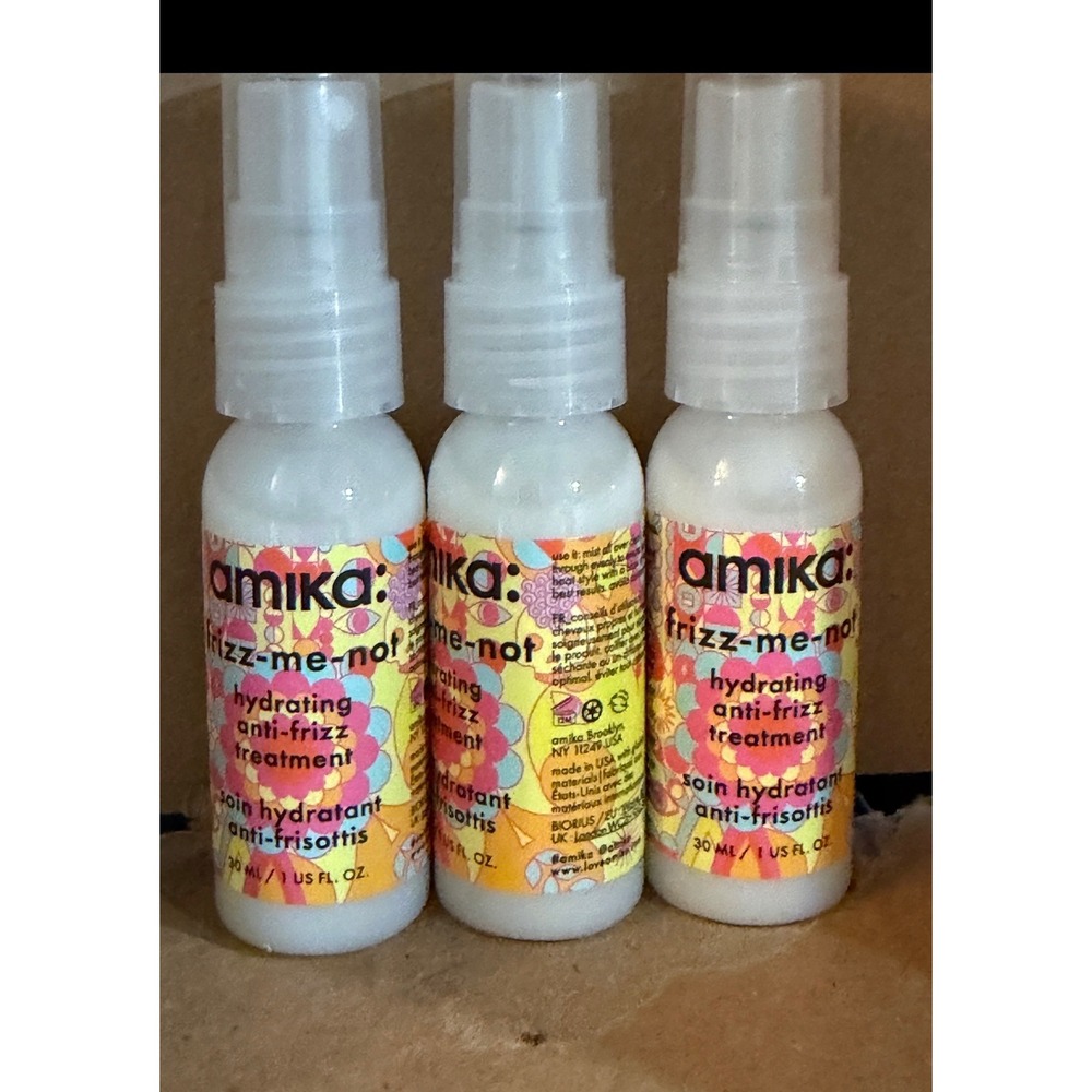Amika Frizz-Me-Not Hydrating Anti-Frizz Treatment smooth Travel Size Lot of 3‎